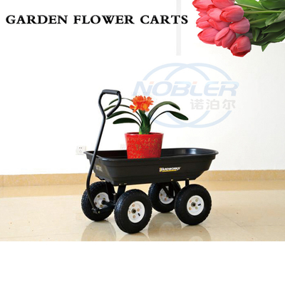 Green Potted Garden Trolley Cart Inflatable Wheel Easy And Easy