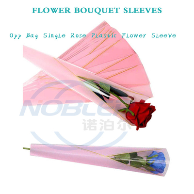Aierflorist Transparent Plastic Flower Sleeves Bags Single Rose Packaging For Cut Flowers