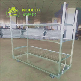 Hot Galvanized Plywood Greenhouse Flower Carts Customized Trolley For Transport