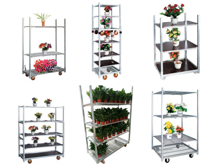 Steel Q235 1900mm Powder Coated Nursery Plant Trolleys