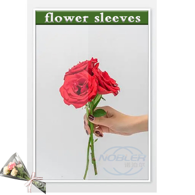 Disposable Flower Bouquet Sleeves Plastic Wrapping Bags 150Pcs With Strip And Lace Decor