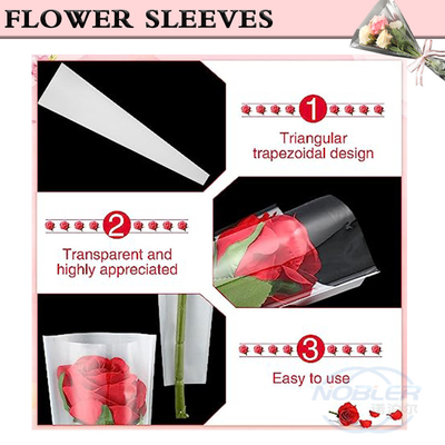 Clear Flower Bouquet Sleeves Bouquet Bags For Single Rose Wrapping Paper