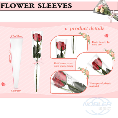 Clear Flower Bouquet Sleeves Bouquet Bags For Single Rose Wrapping Paper