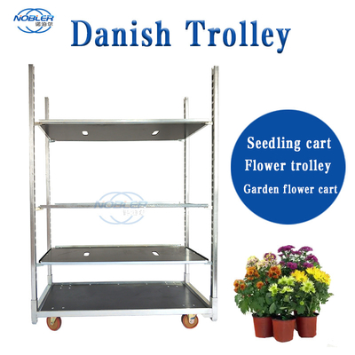 Metal Dutch Flower Cart For Flower Base Supermarket Logistics Turnover Trolley