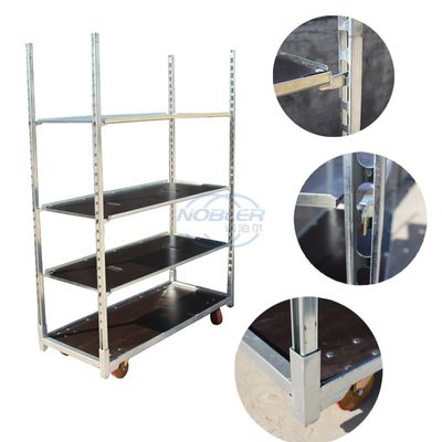 Metal Sheet Shelf Danish Flower Trolley With Wheels With Brakes Max Load 500kg Mobile Cart Suitable for Flower Industry