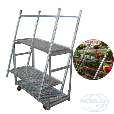 Display Cart Danish Flower Trolley Gardening Transport Cart Steel Rolling