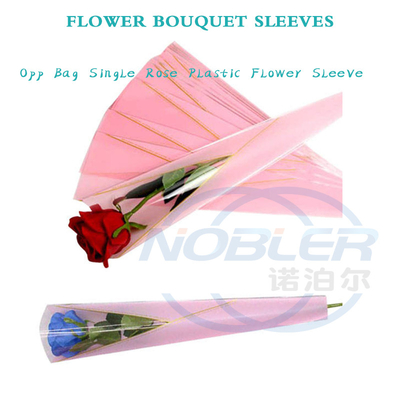Clear Custom Printing Opp Bag Flower Bouquet Sleeves Rose Diy Packaging