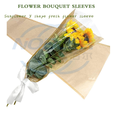 V Shaped Bopp Reusable Needle Perforated Fresh Cut Flower Bouquet Sleeves Bags