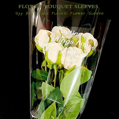 Clear Custom Printing Opp Bag Flower Bouquet Sleeves Rose Diy Packaging