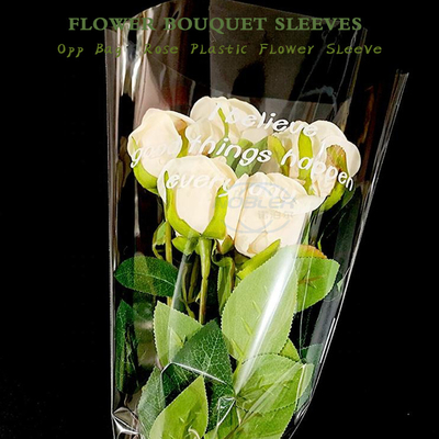 Perforated Eco Pp Cellophane Flower Bouquet Sleeves Customised Printed Transparent