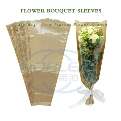 Perforated Pp Cellophane Plastic Flower Bouquet Sleeves Clear Customised Printed
