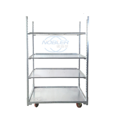 Rust Resistant 120x80cm Danish Trolley Shelves With Rubber Castors And Multiple Levels