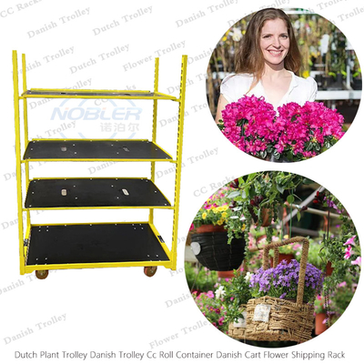 Danish Flowers And Plants Display Plywood Trolley High End Plastic Strong Durable