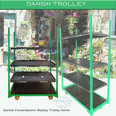 Iron Steel EC Flower Trolley Hot Dip Galvanized With PP Wheel