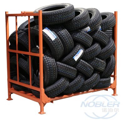 Heavy Duty Warehouse System Detachable Metal  Coated Corrosion Protection Stacking Truck Tyre Tire Storage Rack