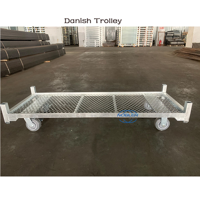 Galvanized Danish Flower Trolley Cc Container Plywood Flower Cart Flower Rack