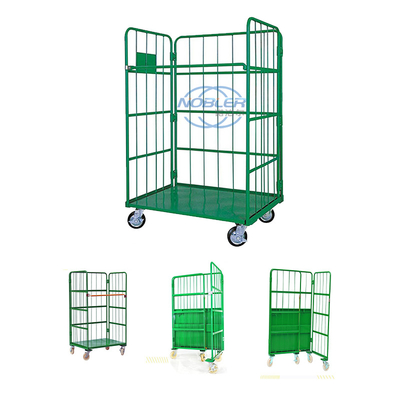 Warehouse Storage Cage, Butterfly Cage Tire Frame Free Folding With Casters