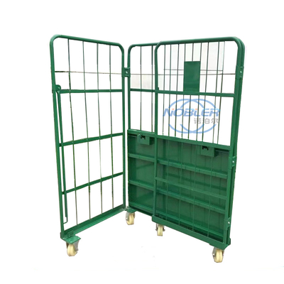 Warehouse Storage Cage, Butterfly Cage Tire Frame Free Folding With Casters
