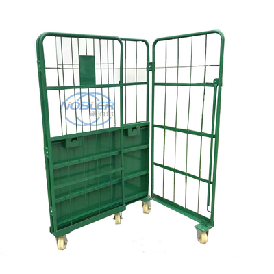 Warehouse Storage Cage, Butterfly Cage Tire Frame Free Folding With Casters