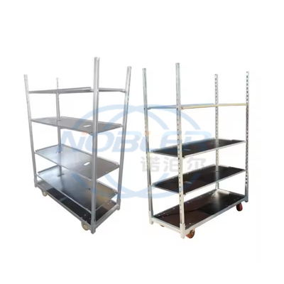 Plywood Material Four Wheel Rolling Danish Trolley Shelves