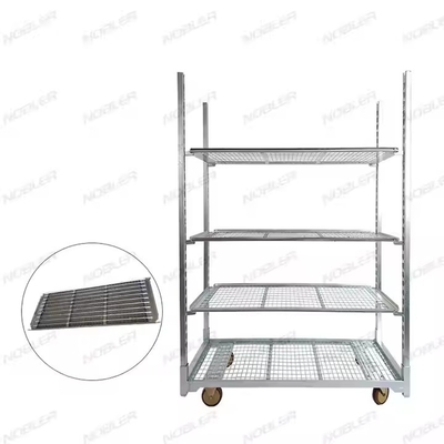 Durable Dutch Flower Trolley Surface Treatment Hot Dip Galvanizing Metal Mesh Easy Assemble