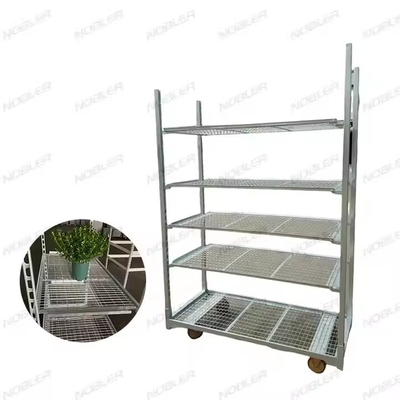 Durable Dutch Flower Trolley Surface Treatment Hot Dip Galvanizing Metal Mesh Easy Assemble