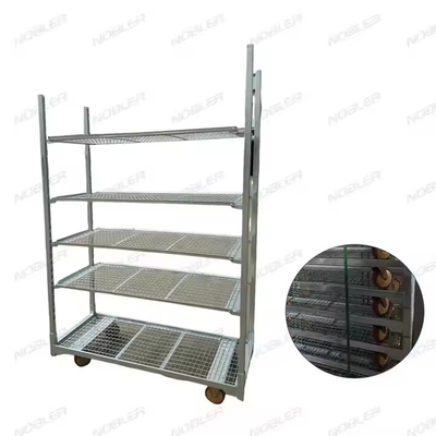 Durable Dutch Flower Trolley Surface Treatment Hot Dip Galvanizing Metal Mesh Easy Assemble