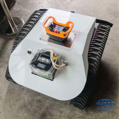 Remote-controlled intelligent crawler lawn mower, with lithium iron phosphate (LiFePO₄) battery, four-wheel drive, energy-saving and environmentally friendly, and 3 hours of continuous operation.