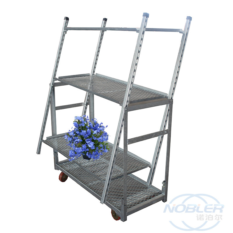 Greenhouse Dutch Danish Metal Trolley Cart For Flower Display Transport