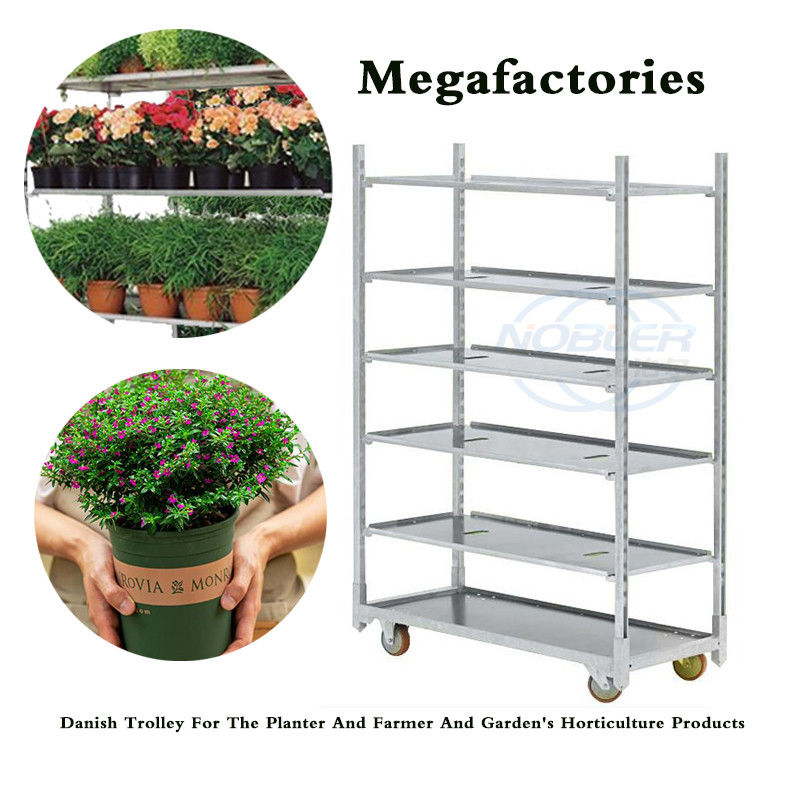 Max Load 500kg Flower Trolley Featuring Metal Plate Shelf Heavy Duty Cart Perfect for Large Capacity Handling