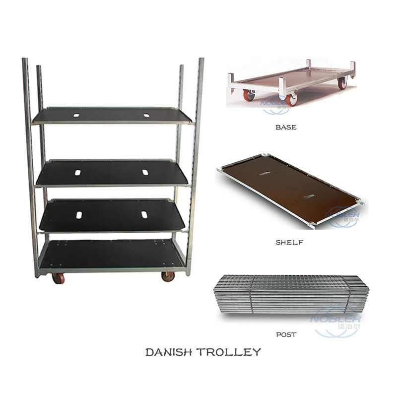1350 * 562 * 1900mm Standard Container Flower Logistics Turnover Truck Nylon Wheel Bearing Strong Cold Galvanized