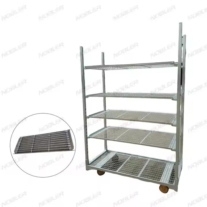 White Metal Dutch Flower Trolley Easy To Clean Contemporary For Smooth Flower Handling