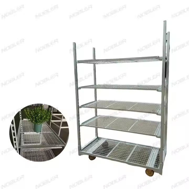 Foldable Dutch Flower Trolley for Easy Storage and Transport of Sulver-white Blooms