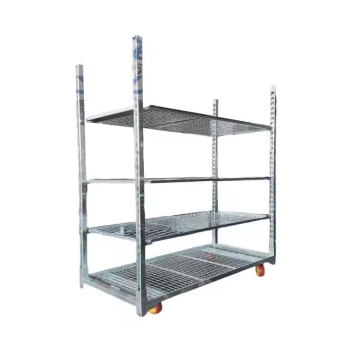 Hot Galvanizing Lift Cart Danish Trolly To Transport Flower Products