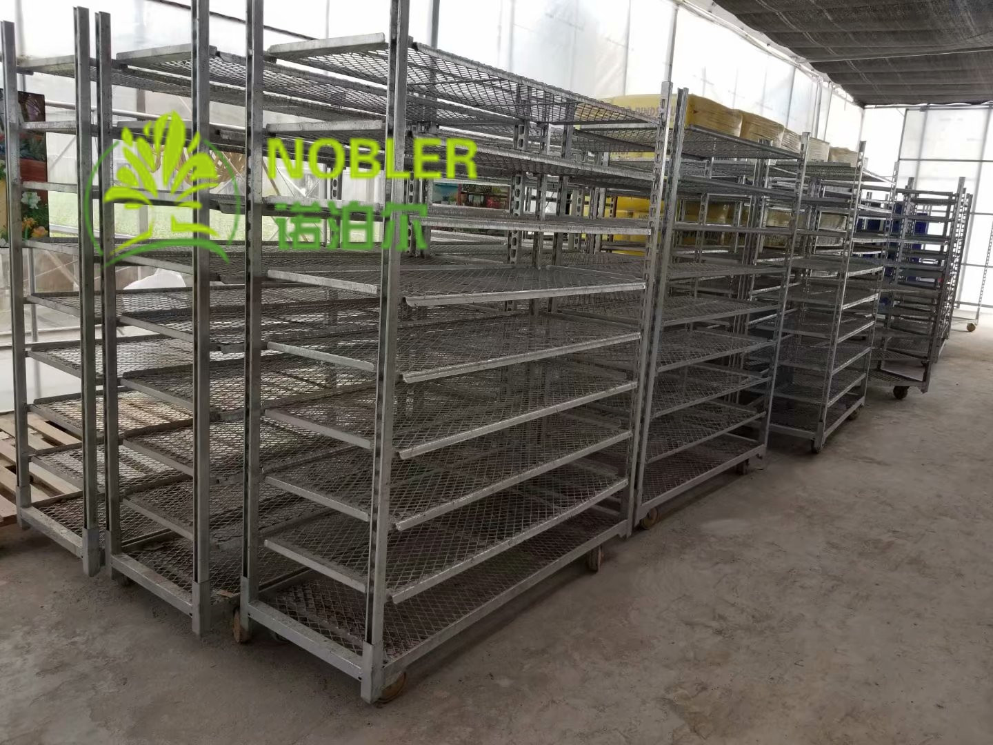 Greenhouse Mesh Wire Plant CC Container Flower Display Trolley Electric ...