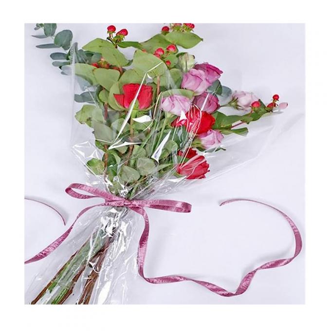 200 Pieces Plastic Flower Bouquet Sleeve Clear Cellophane Bags Rose ...